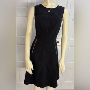 Marc New York Black Fit and Flare Paneled Zip Pocket Dress - Size 12 - EUC